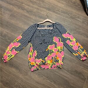 Kaari Blue Kids Patterned Blouse - Pink, Green, Blue